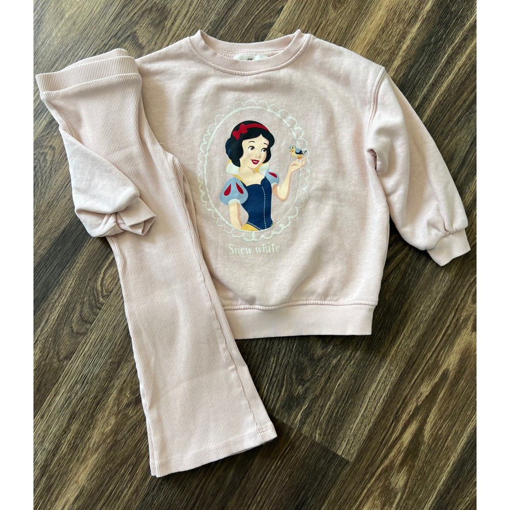 H&M Snow White Outfit Set Sweatshirt &‎ Ribbed Pants Disney Princess 4T